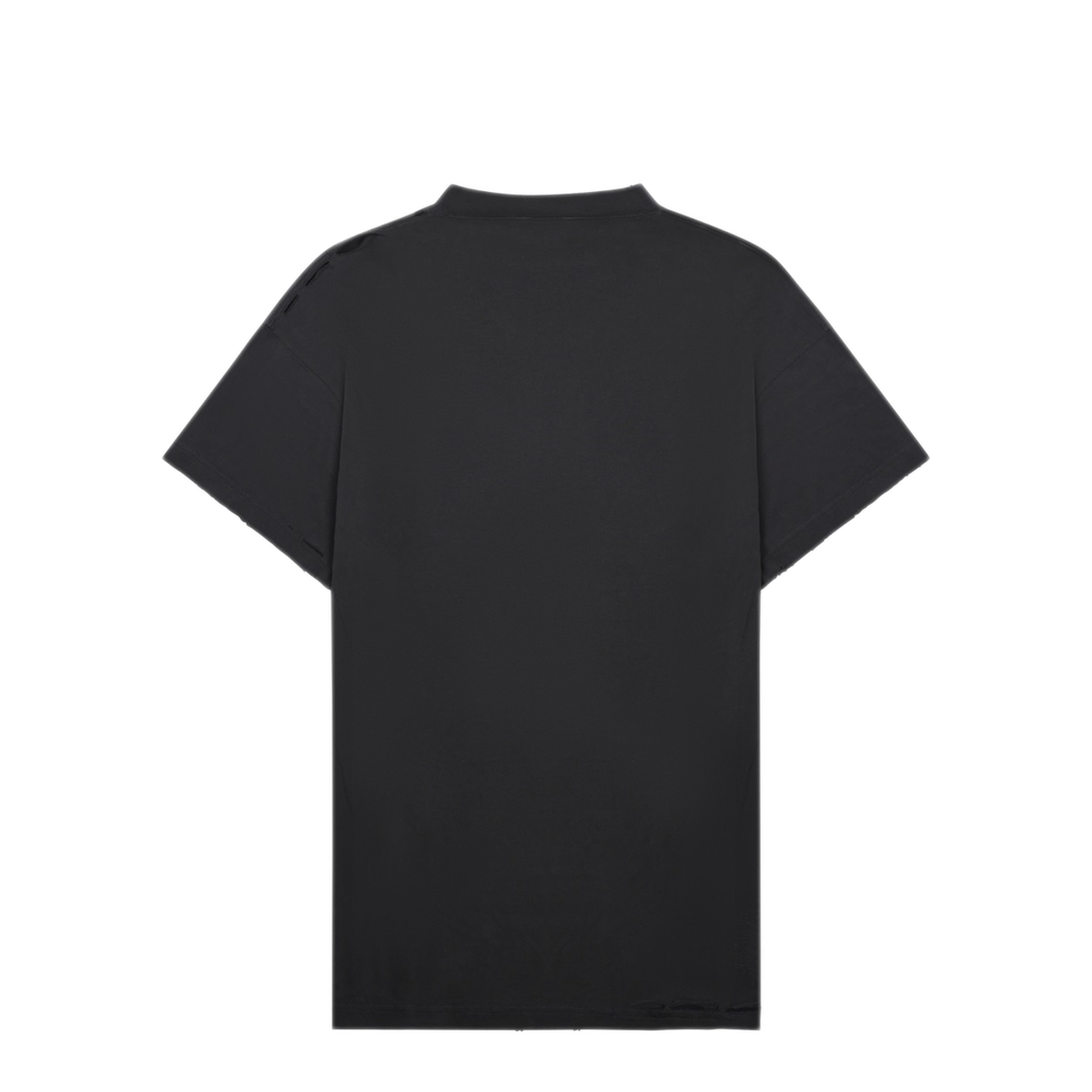Black Mock Neck Drop Shoulder Short Sleeves - Image 2
