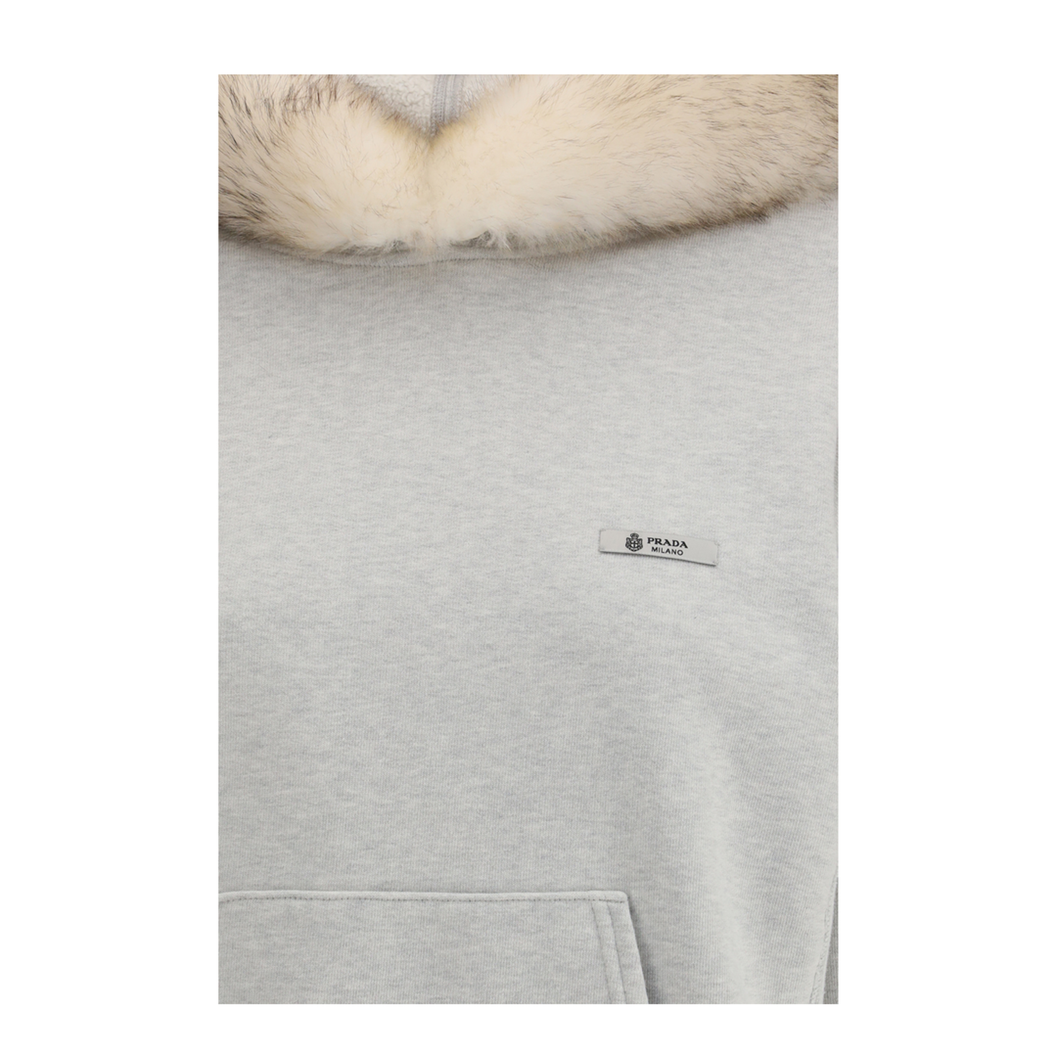 Hoodie features a hood lined in shearling - Image 3