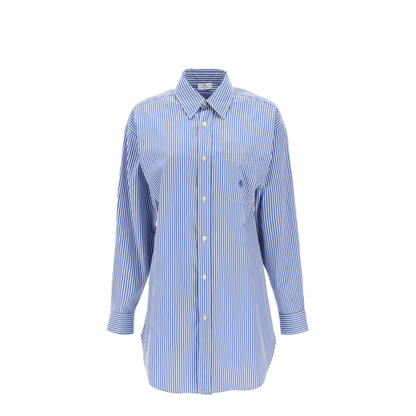 Cotton Shirt with Frontal Logo Embroidery - Image 1