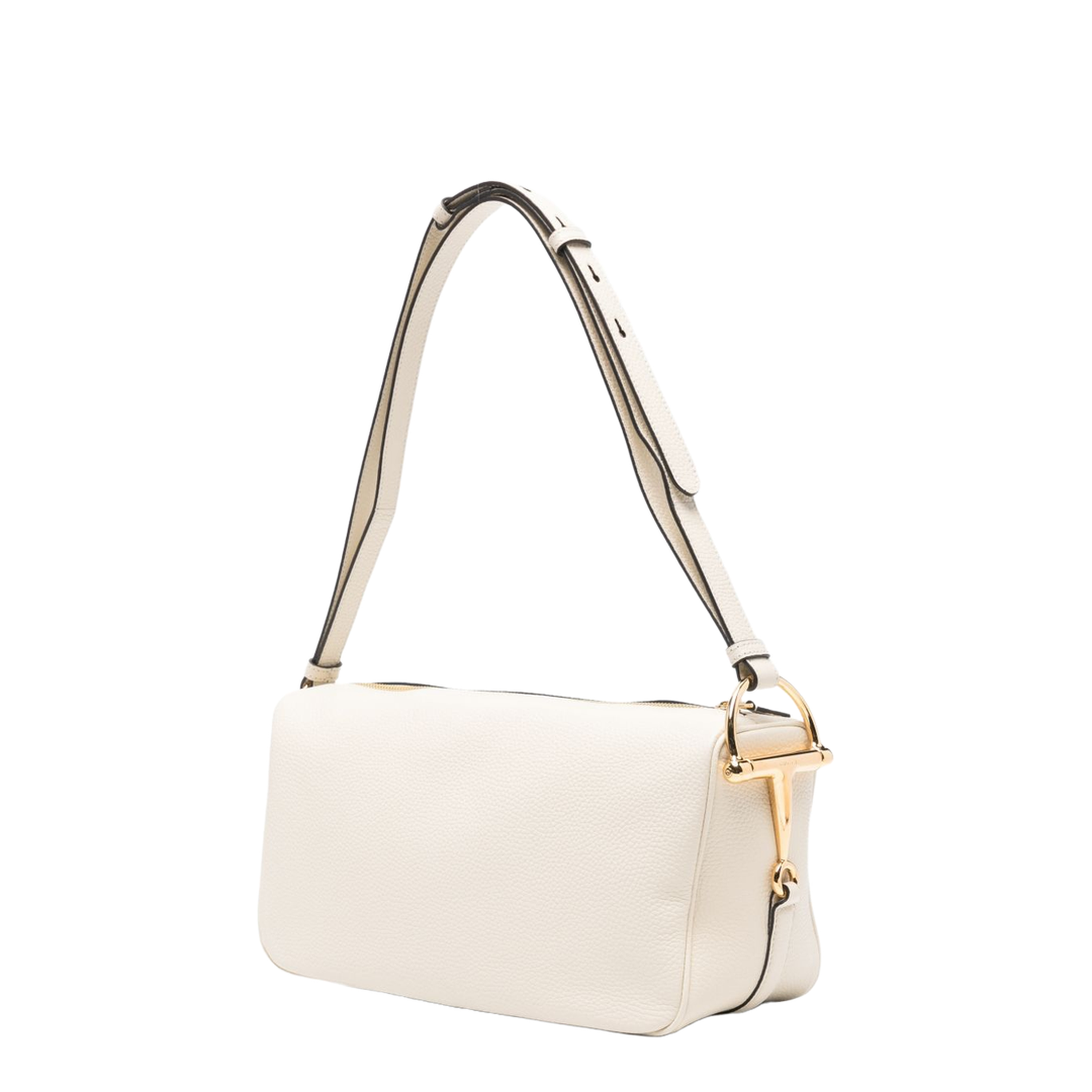 Half Horsebit Medium Calfskin Shoulder Bag - New Ivoire - Image 5