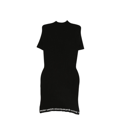 Ribbed Short-Sleeve Fitted Dress - Image 1