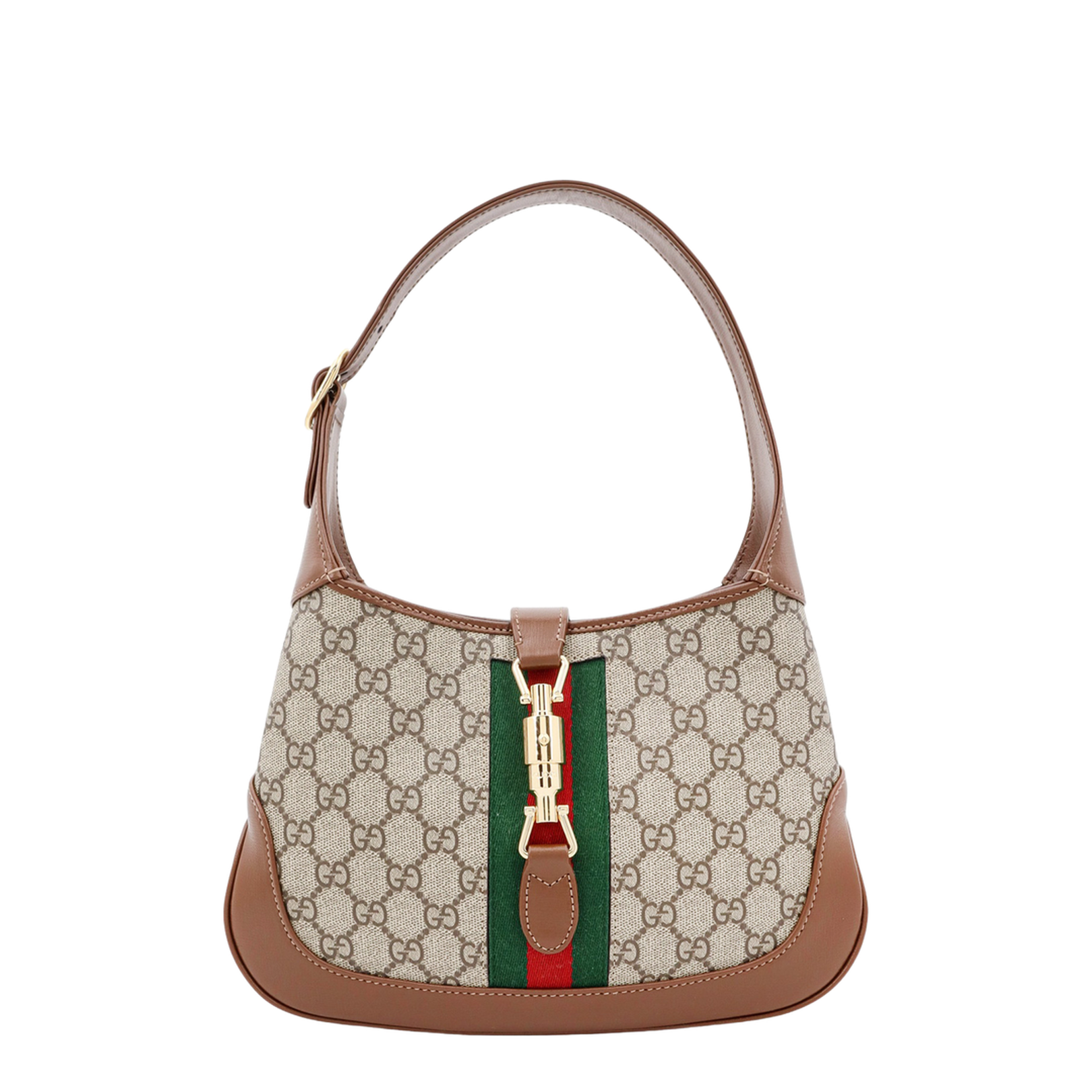 Ophidia Canvas Shoulder Bag - Brown - Image 1