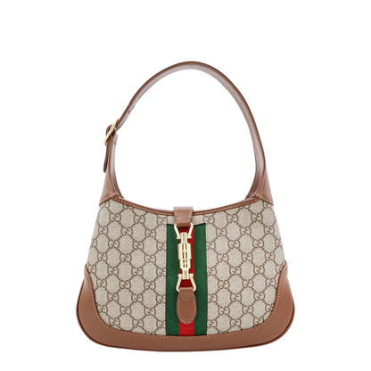 Ophidia Canvas Shoulder Bag - Brown - Image 1