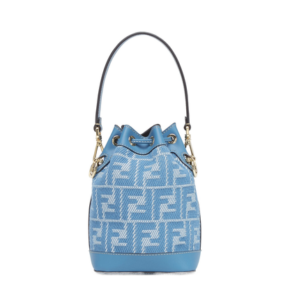 Mon Tresor Leather Bucket Bags - Pastel Blue - Image 3