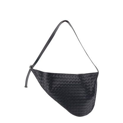 Virgule Medium Leather Shoulder Bags - Black - Image 2