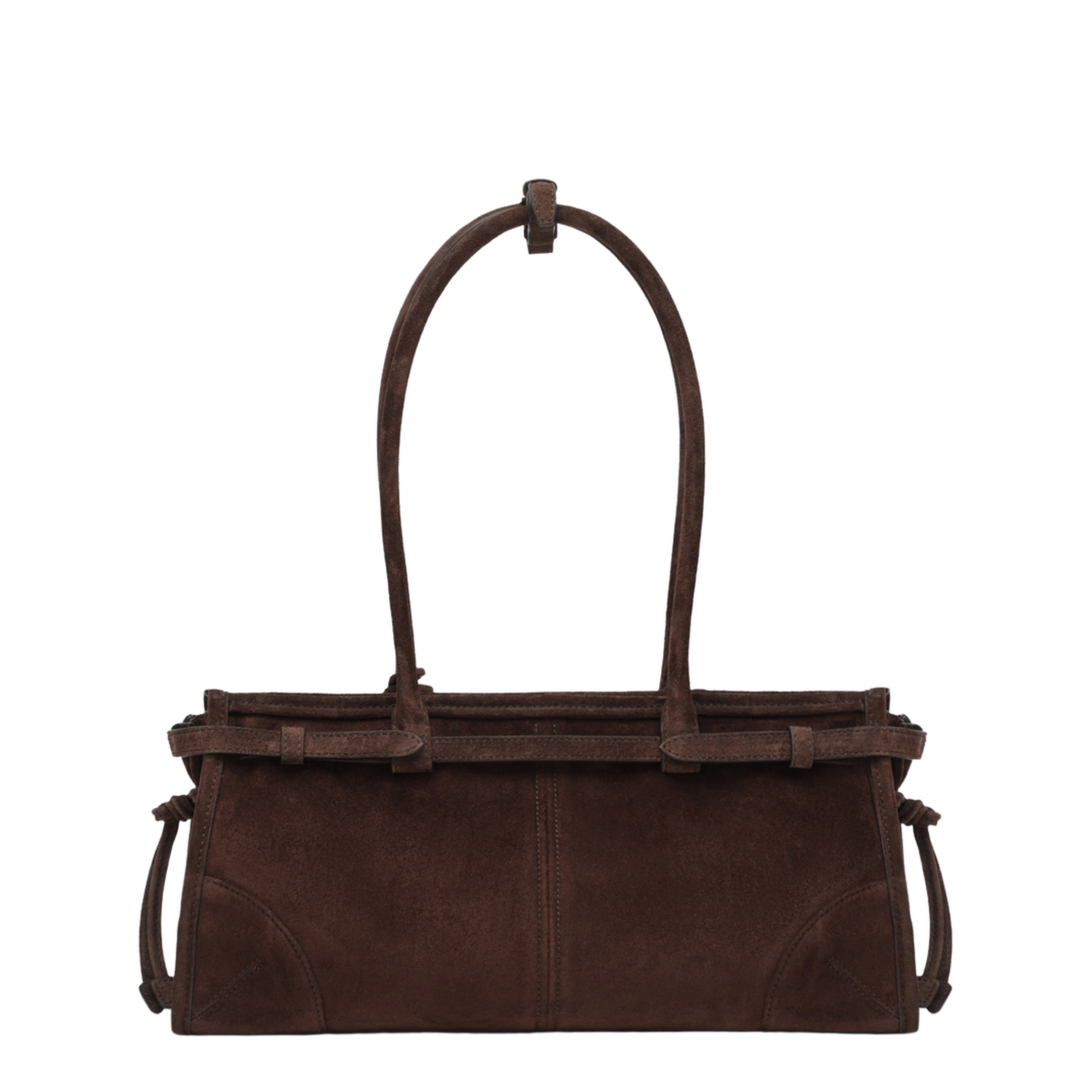 Bonnie medium suede leather handbag in Moro - Image 2
