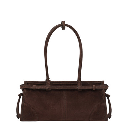 Bonnie medium suede leather handbag in Moro - Image 2