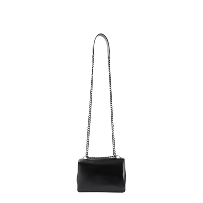 Black Leather Chain Small Shoulder Bag - Image 2