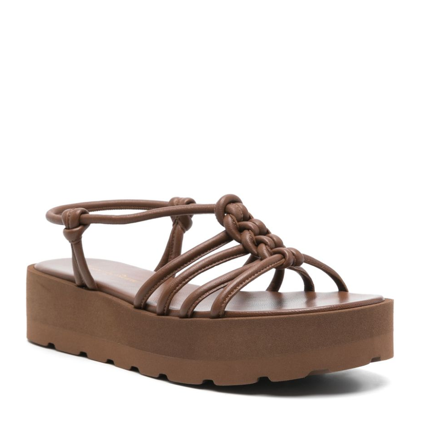 Leather Brown Slingback Sandals - Image 2