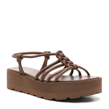 Leather Brown Slingback Sandals - Image 2