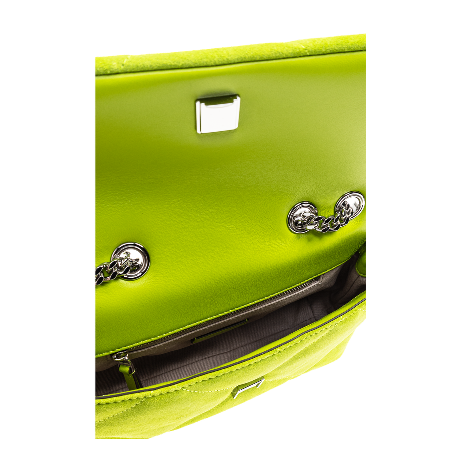 Kira Diamond Quilt Shoulder Bag Green - Image 5