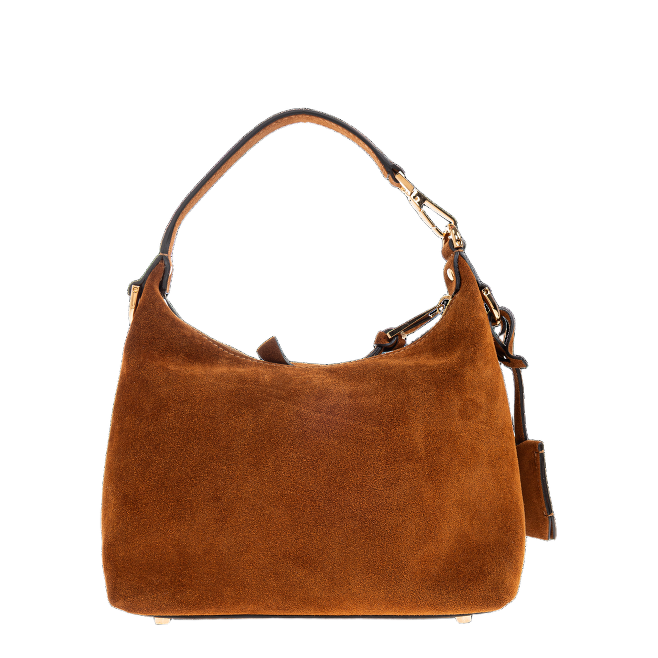 Tag Suede Leather Hobo Bag - Brown - Image 3