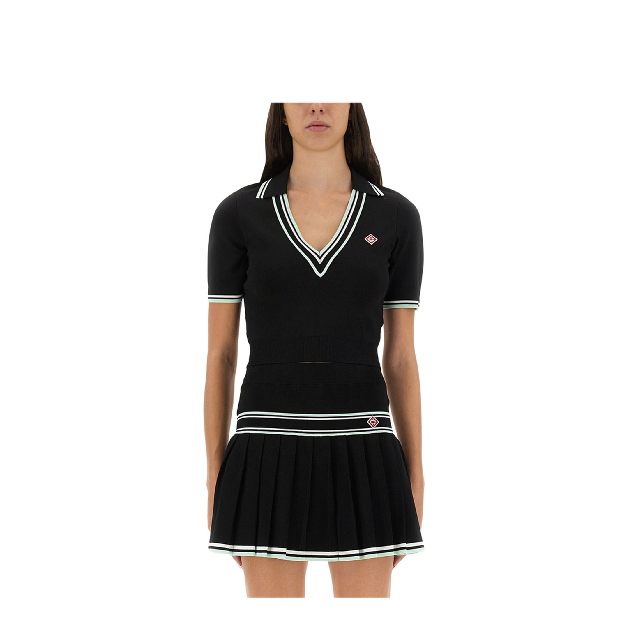 Viscose V-Neck Polo Shirt - Image 1