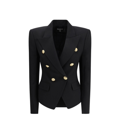 6 Buttons Fitted Grain De Poudre Jacket - Image 1