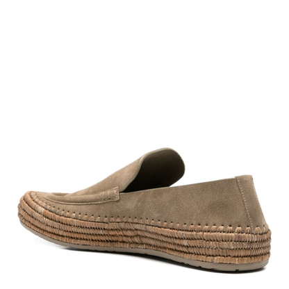 Rio Loafers In Suede And Raffia Stone Grey - Image 2