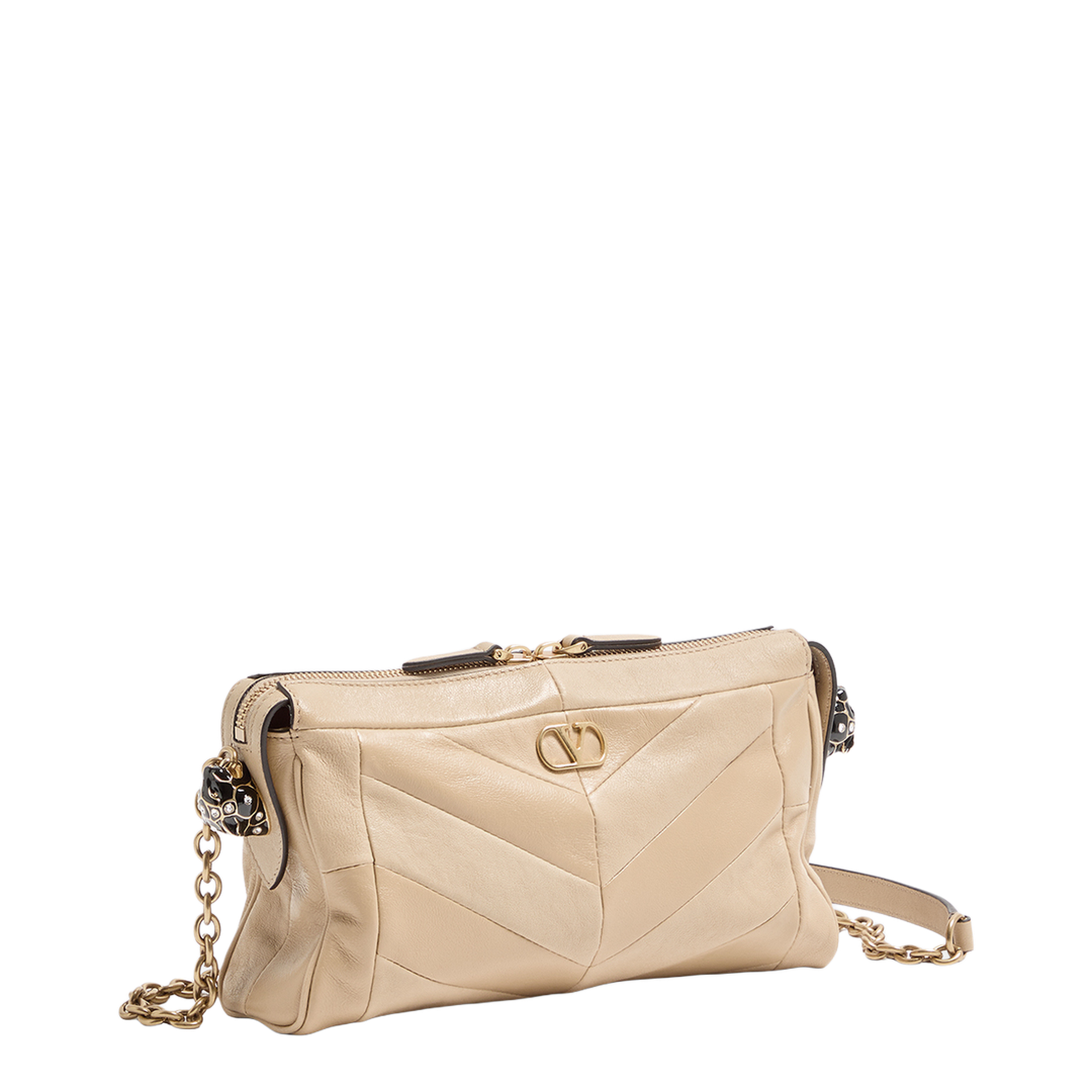 Panthea Small Nappa Leather Shoulder Bag - Gold Beige - Image 2