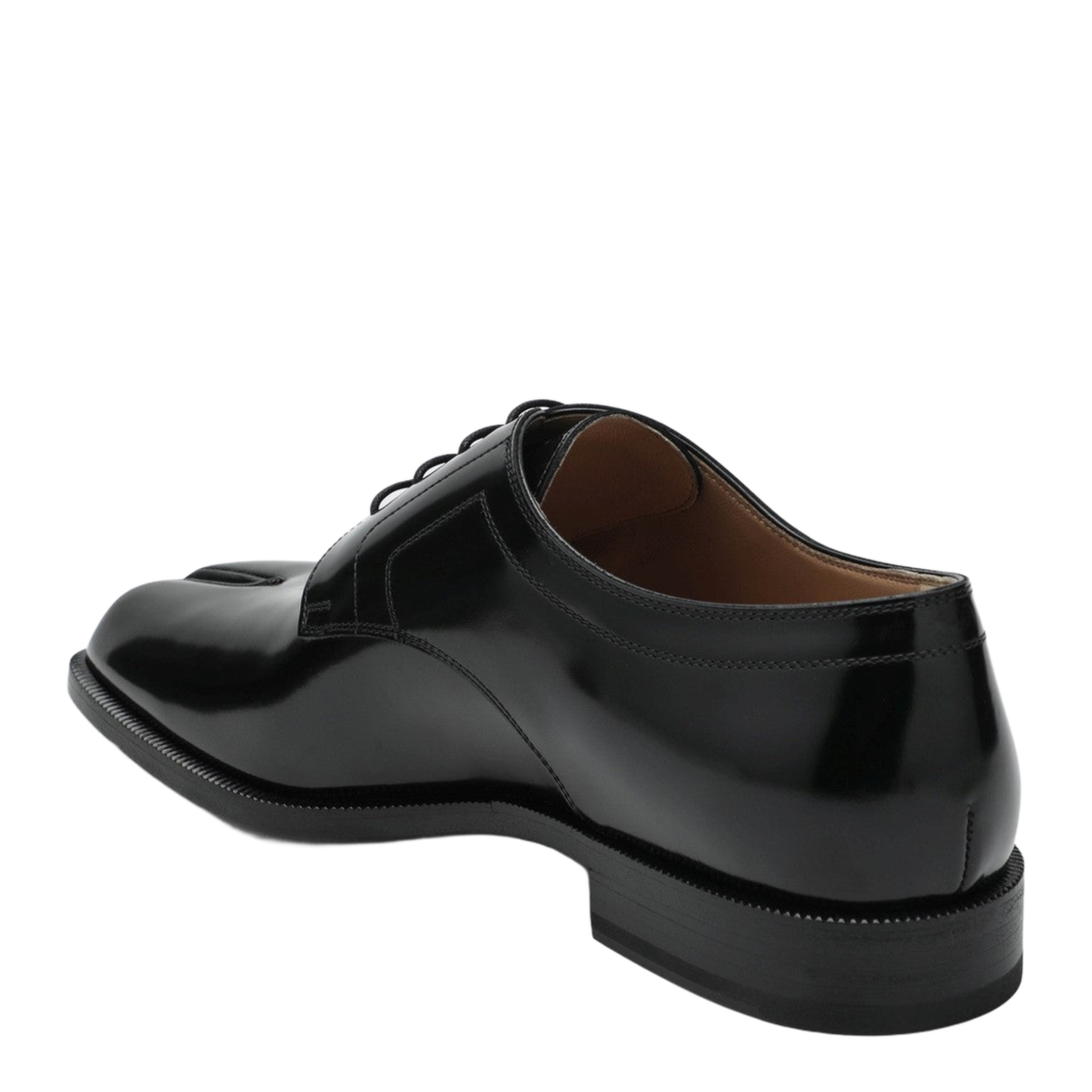 Black Tabi Lace-Up Shoe in Polished Calfskin - Image 2