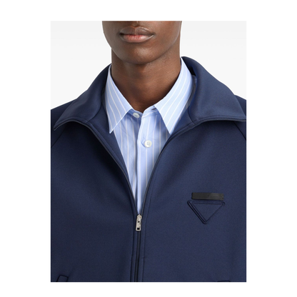 Zip Sweatshirt in Technical Fabric Blue - Image 2