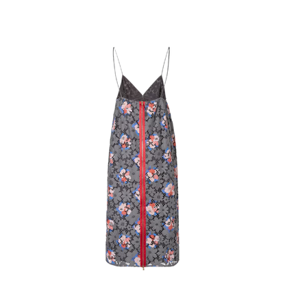 Grey Lace Dress With Print - Image 2