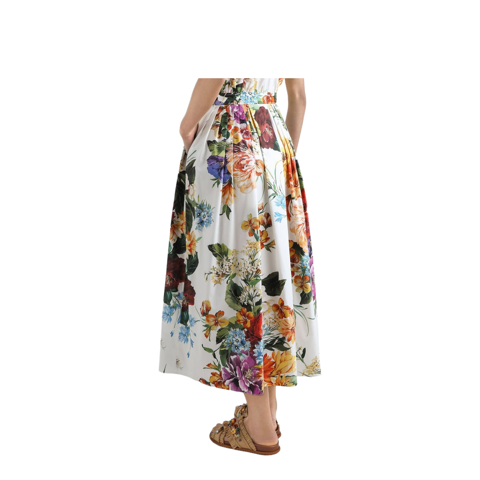 Floral Print Poplin Dress - Image 5