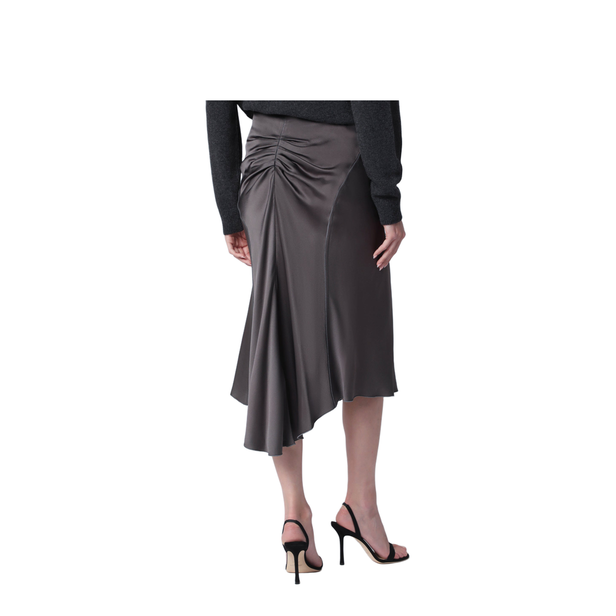 Bela Midi Skirt in Crêpe Satin Gold - Image 2