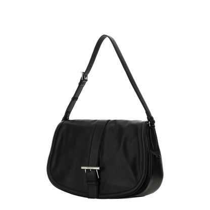 Black Leather Maxi Satchel Shoulder Bag - Image 2