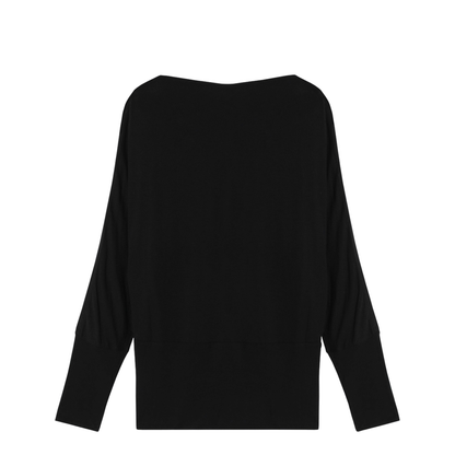 Black Viscose Jersey Top - Image 2