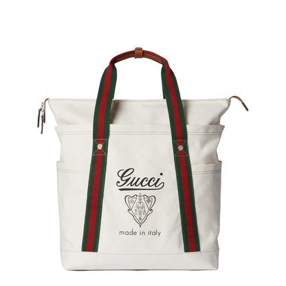Large Canvas Printed Canvas Tote Bag - White - Image 1
