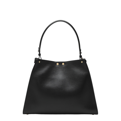 Way Medium Calf Leather with Suede Top-Handle Bag - Black / Chocolate - Image 2