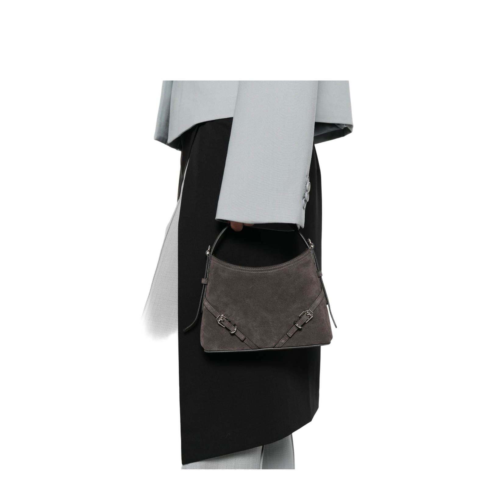 Voyou Leather Mini Bag Grey - Image 3