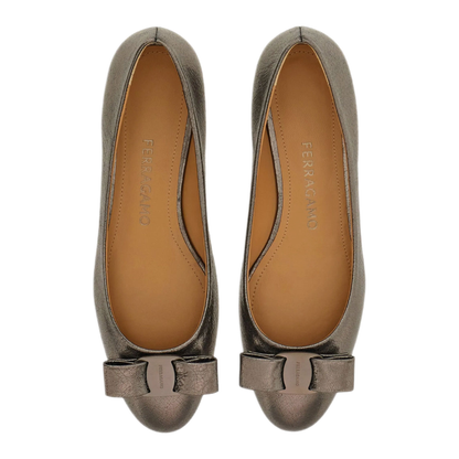 Varina Crackled Laminated Metallic Leather Ballet Flat - Image 4