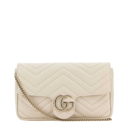 Small Shoulder Bag In White Leather - Image 1