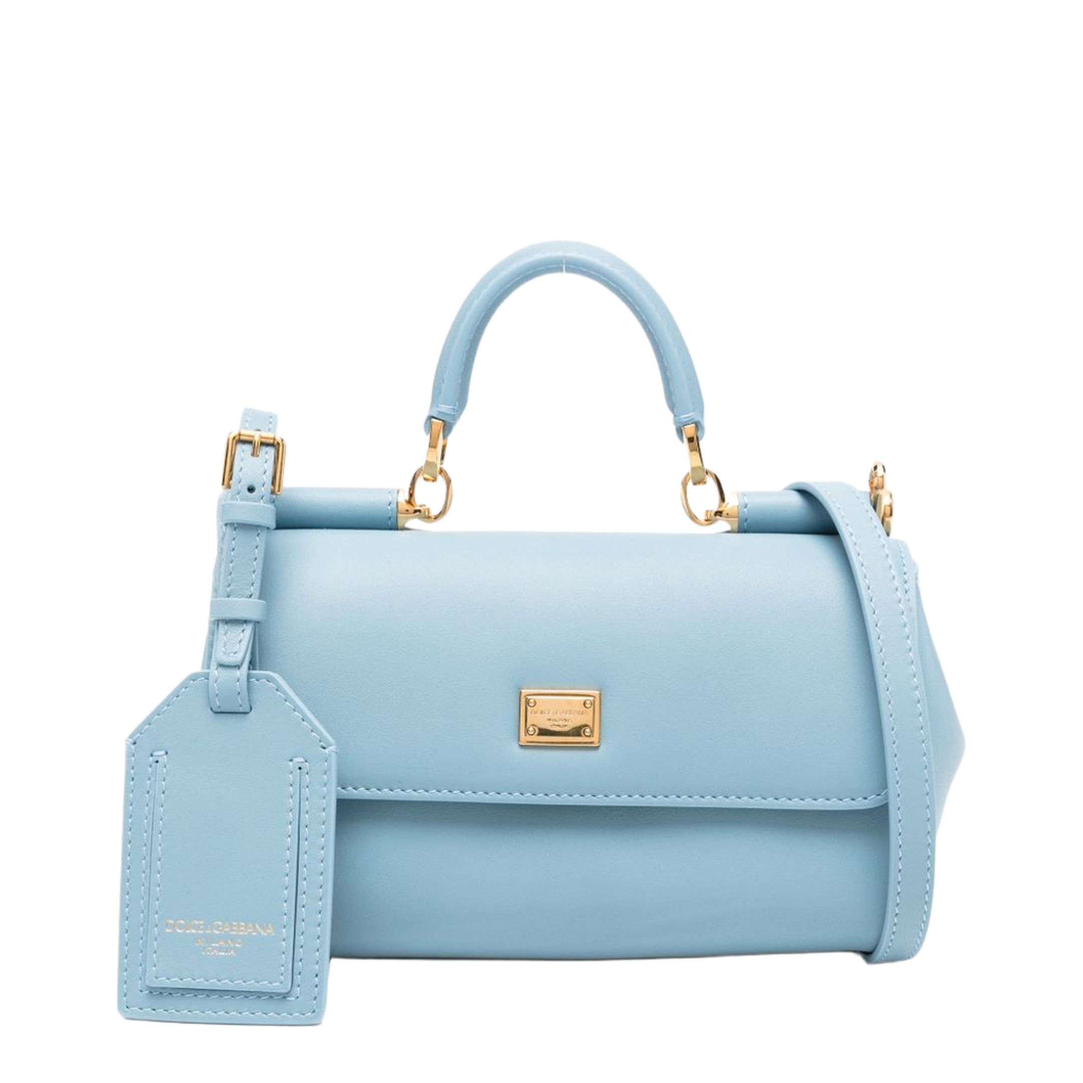 My Sicily Medium Calfskin Top-Handle Bag - Azure - Image 1