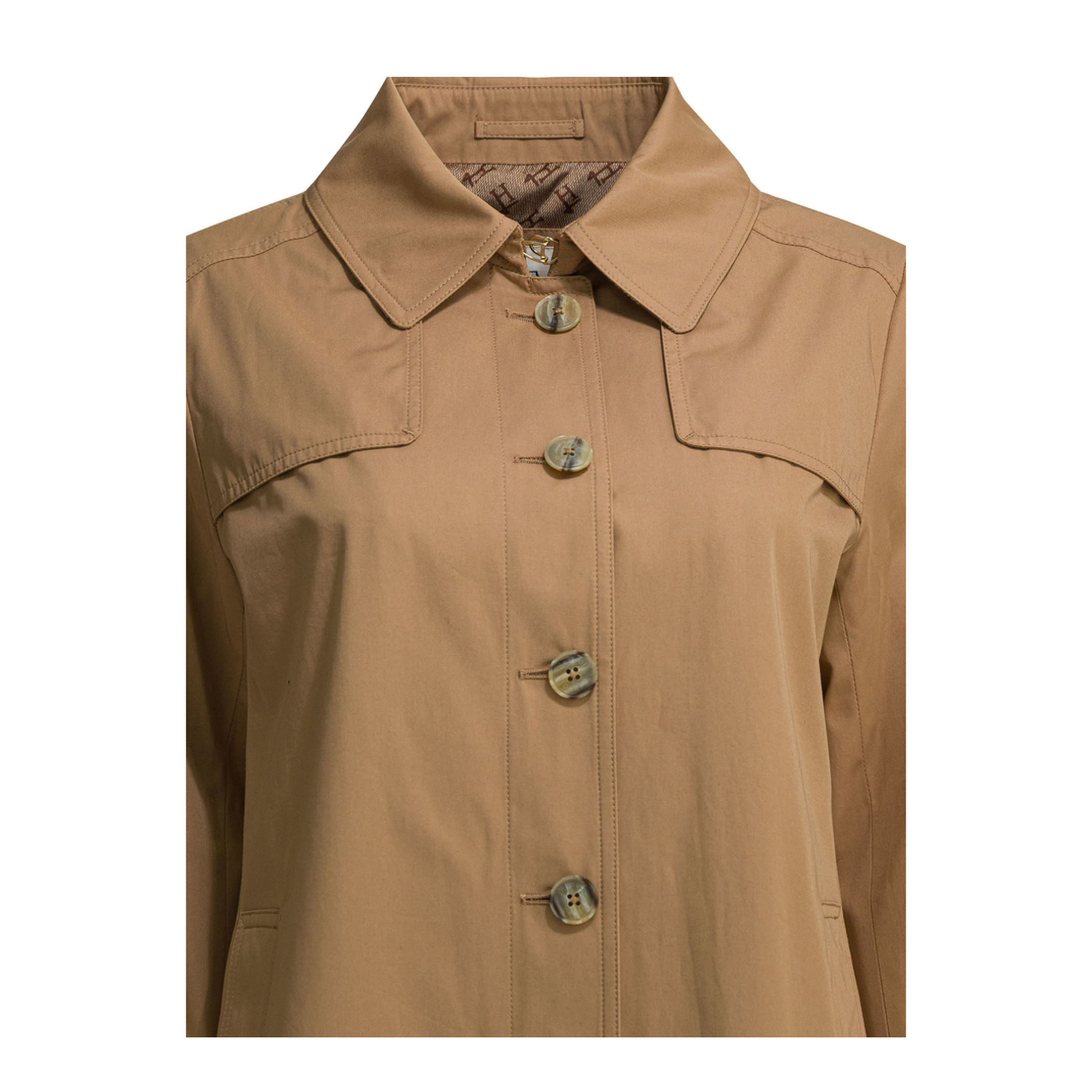 Short Cotton Gabardine Trench Coat - Image 3