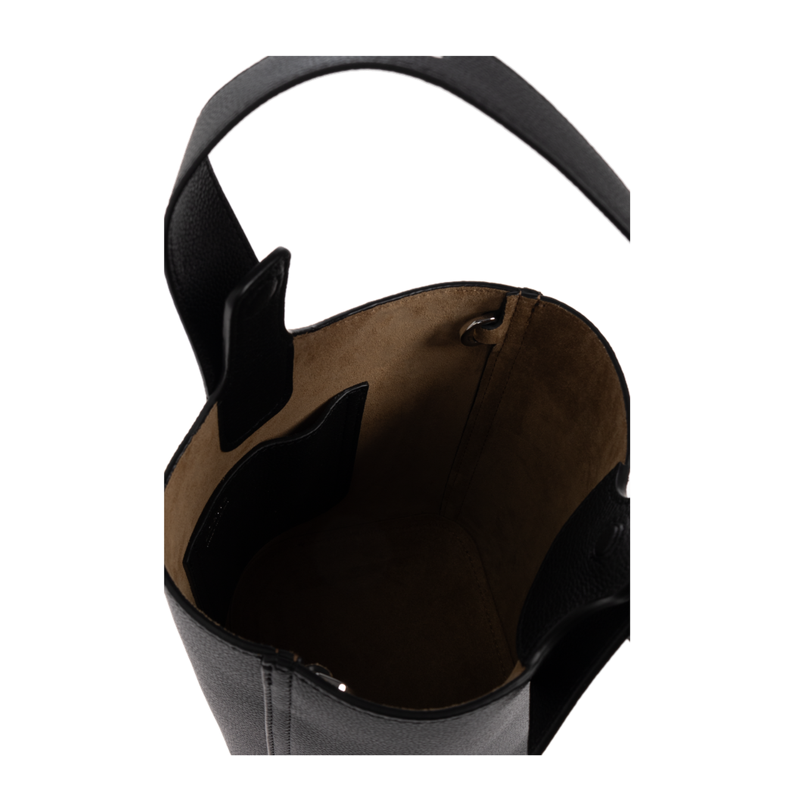 Small Pebble Soft Bucket Bag Black - Image 5