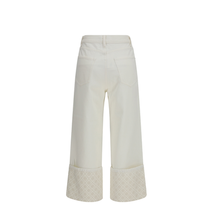 Monogram Contrast Cuff Straight-Leg Jeans - Image 2