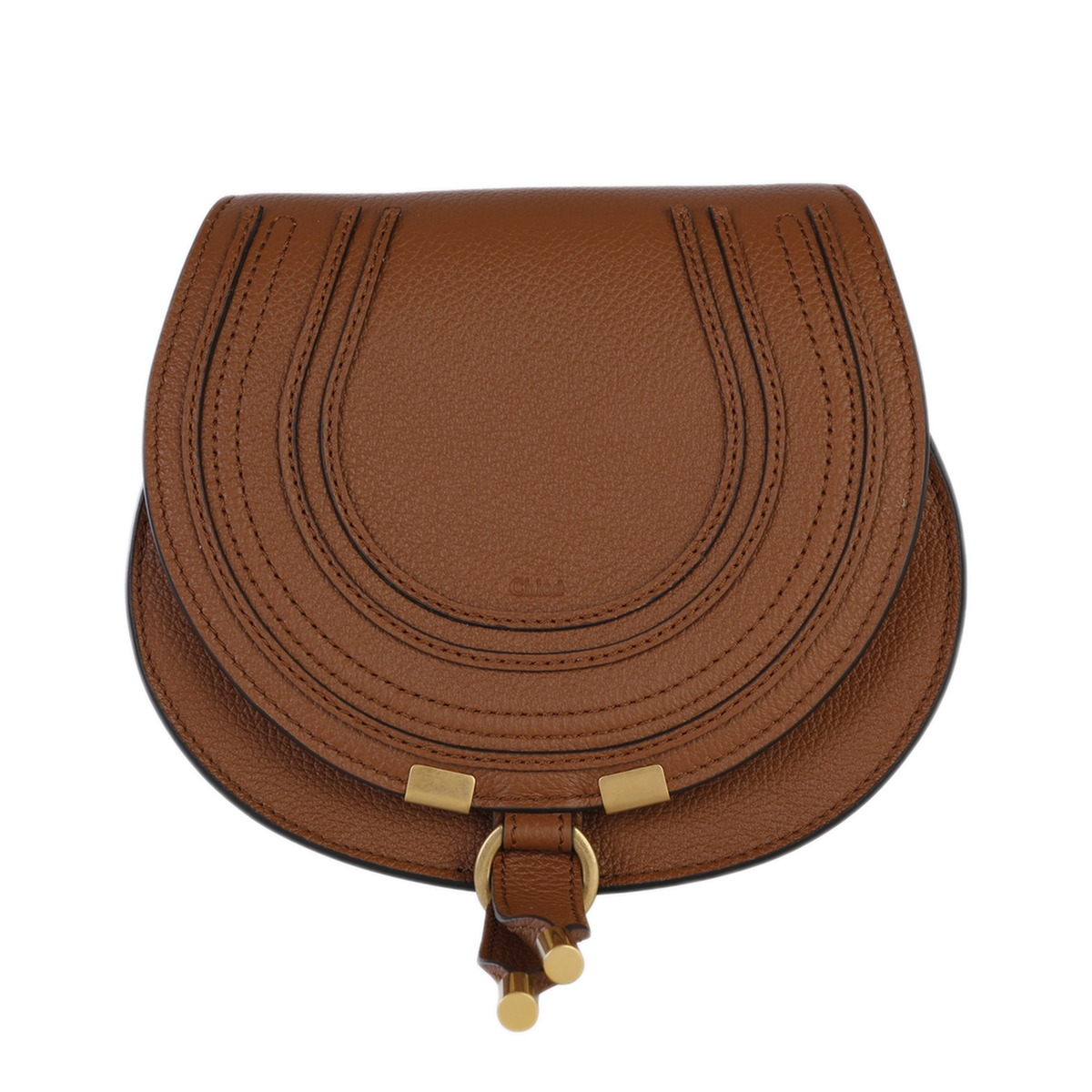 Marcie Small Grained Leather Shoulder Bags - Tan - Image 4