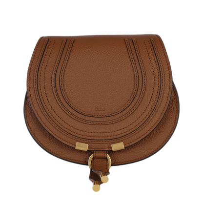 Marcie Small Grained Leather Shoulder Bags - Tan - Image 4