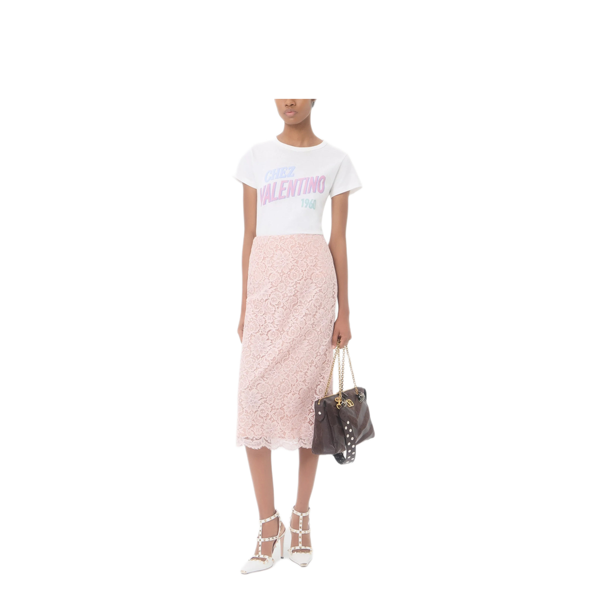 White Cotton T-Shirt With Logo Print - Image 2
