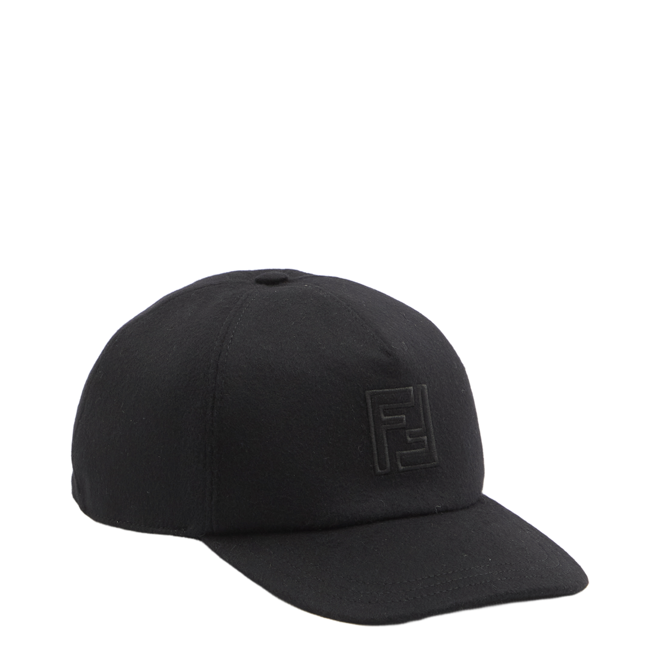 Black Wool and Cashmere Baseball Cap - Image 1