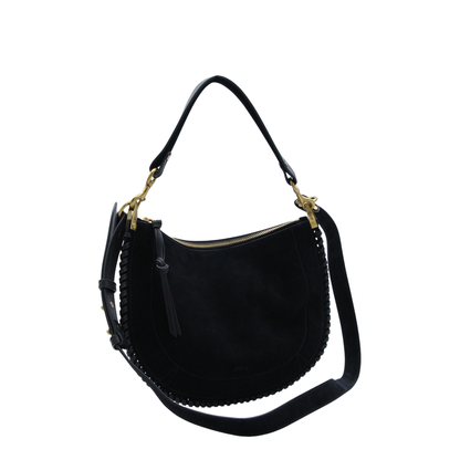 Oskan Soft Zip Smooth Studded Cowhide Leather Crossbody Bag - Black - Image 4