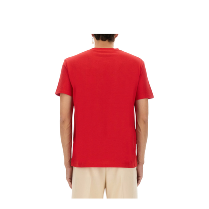 Red Crewneck T-Shirt with VLogo on the Front in Cotton - Image 3