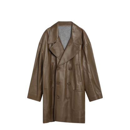 Coat Leather Beige - Image 1