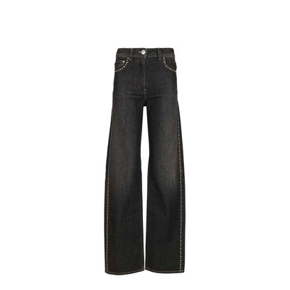 Denim Pants With Studs - Black - Image 1