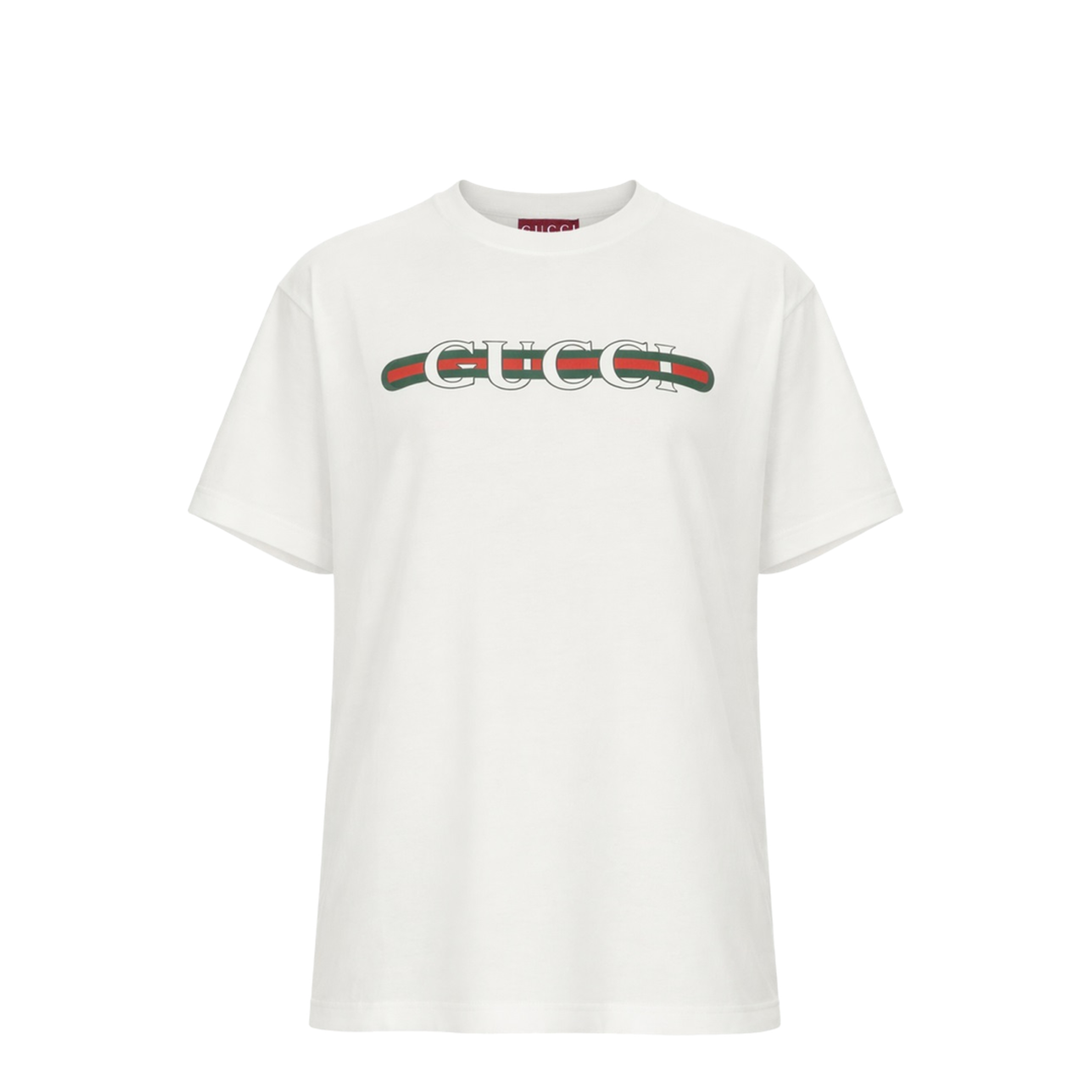 Printed Cotton Jersey T-Shirt in White - Image 1