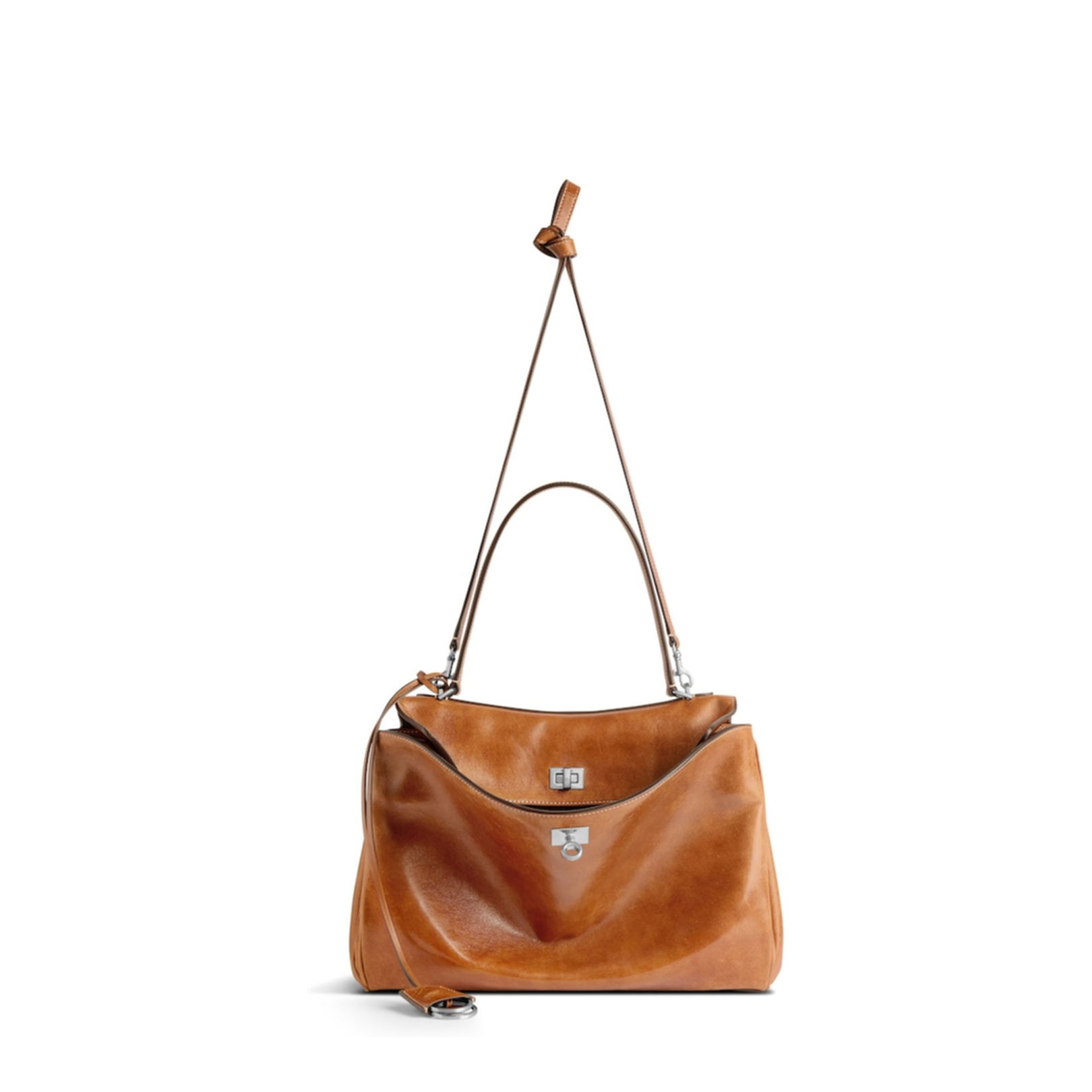 Caramel Leather Medium Rodeo Handbag - Image 5