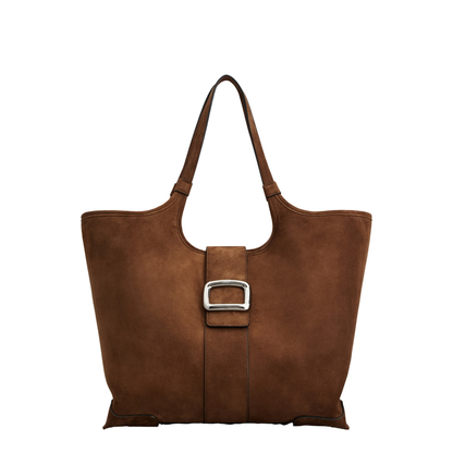Viv' Choc Medium Shopping Bag in Suede - Image 1
