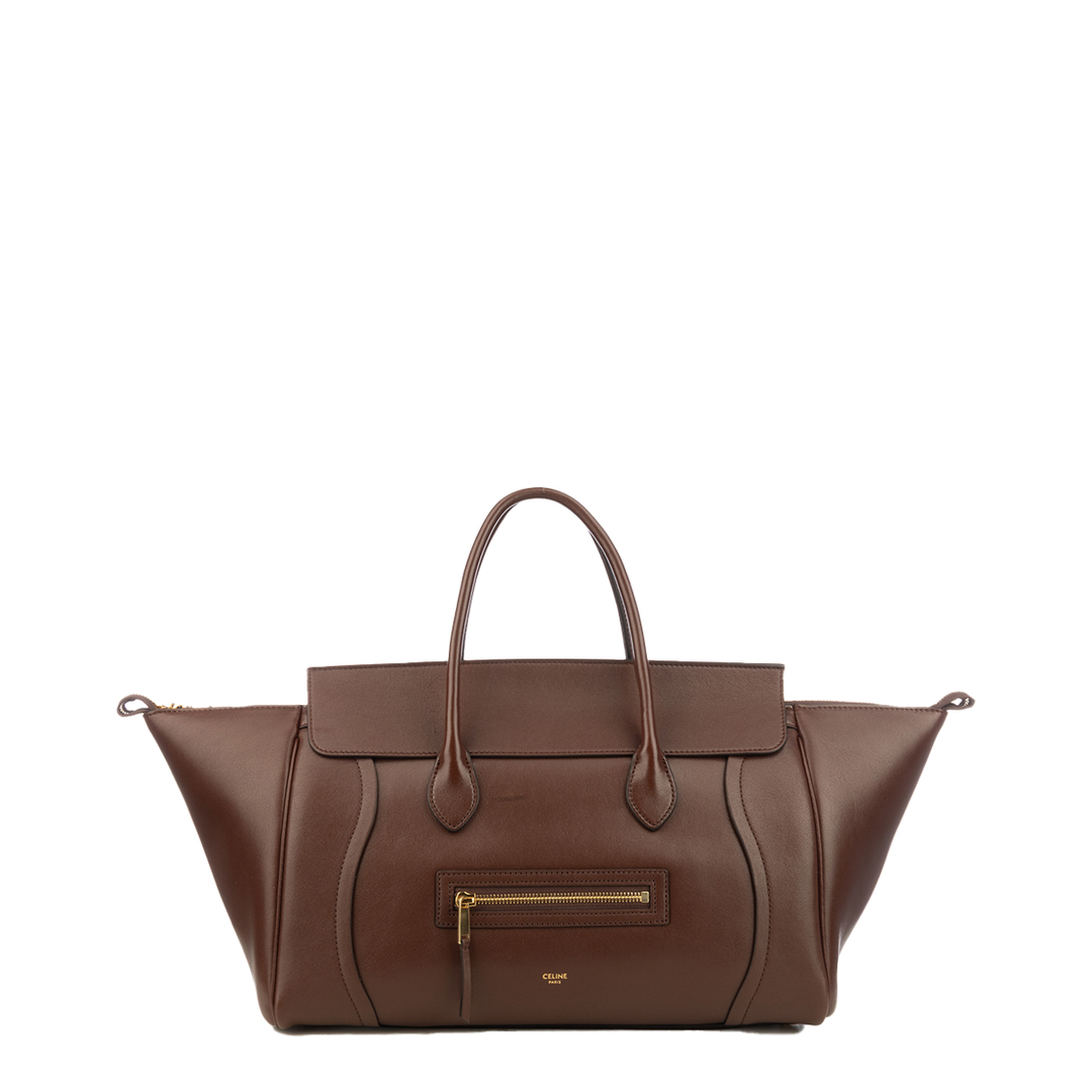 Medium New Luggage Bag Leather Brown - Image 1