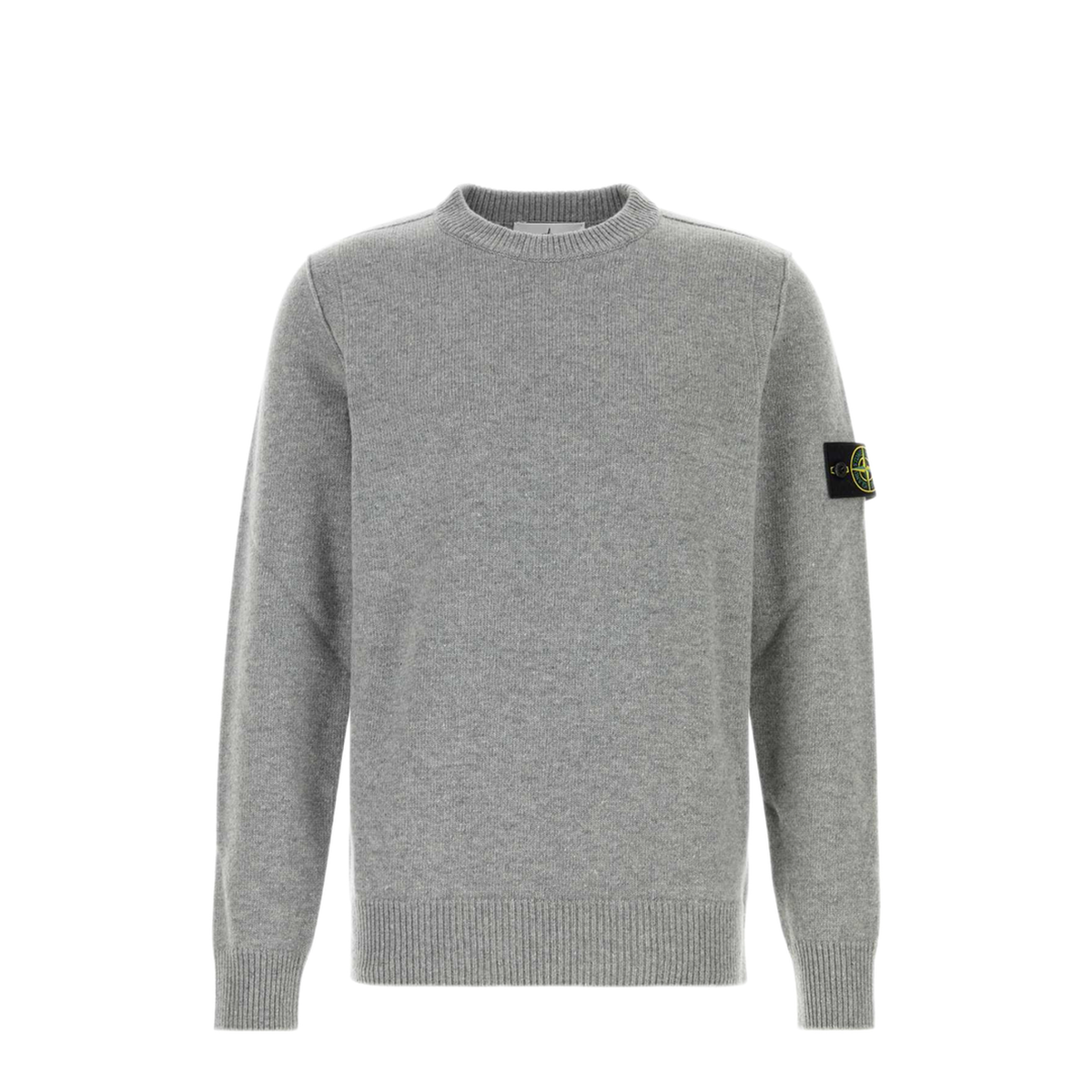 Crew Neck Grey Melange Sweater - Image 1