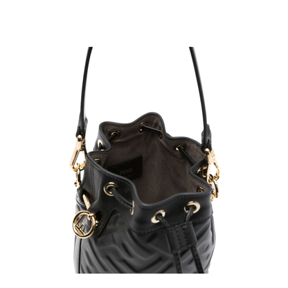 Mon Tresor Mini Calfskin Bucket Bag - Black (Nero) - Image 4